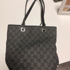 Gucci Gray Monogram Tote Bag